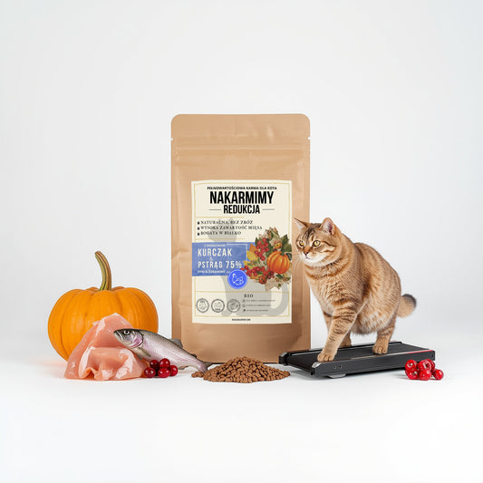 Karma sucha Redukcja NAKARMIMY – Kurczak i Pstrąg 75% Dynia i Żurawina (1–4.5 kg)